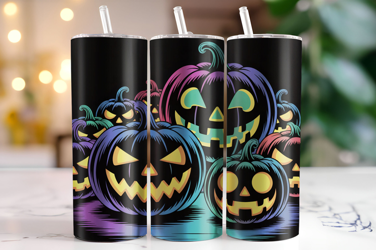 Halloween Pumpkin Tumbler Wrap | Sublimation | Tumblers