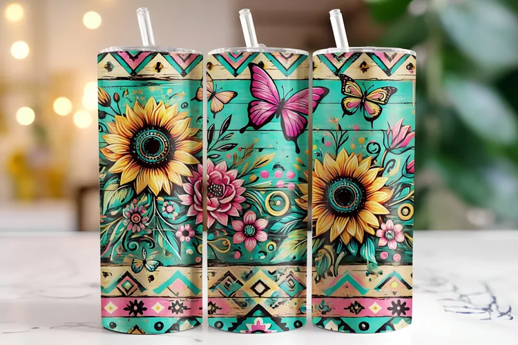 Flowers Tumbler Wrap | Sublimation | Tumblers