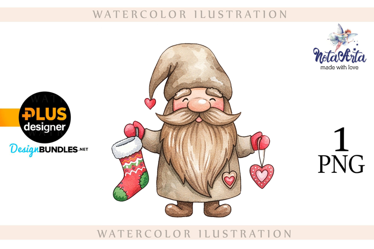 Watercolor Christmas gnomes, Christmas Gnomes