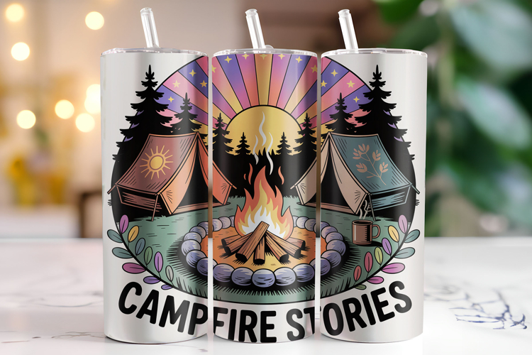 Campire Stories Tumbler Wrap | Sublimation | Tumblers