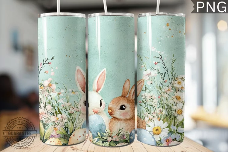 Spring Easter Tumbler Wrap - High Quality 300 Dpi