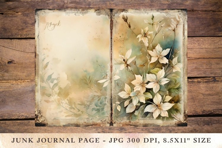 Printable Junk Journal Pages Floral 1