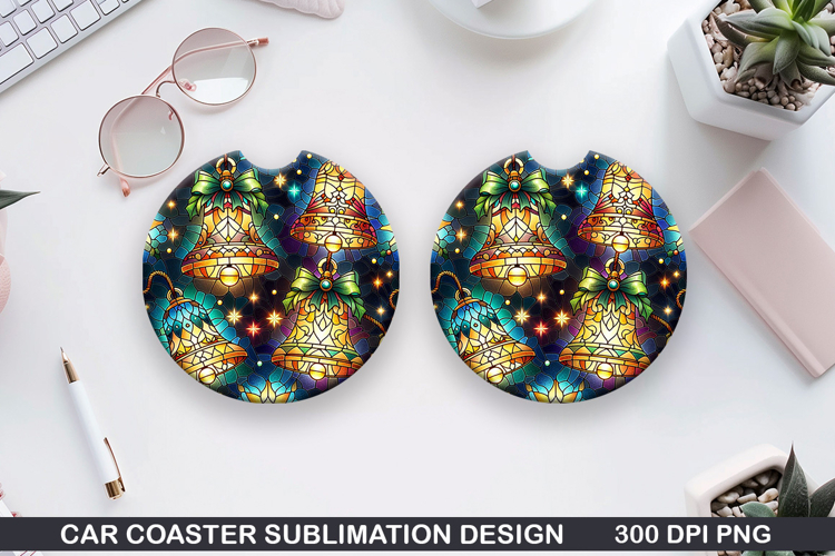Christmas Car Coaster Sublimation| Christmas Coaster PNG