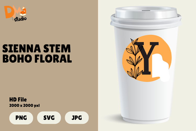 Sienna Stem Boho Floral Monogram