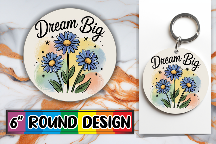 Radiant Round Coaster Design, Flowers Quote