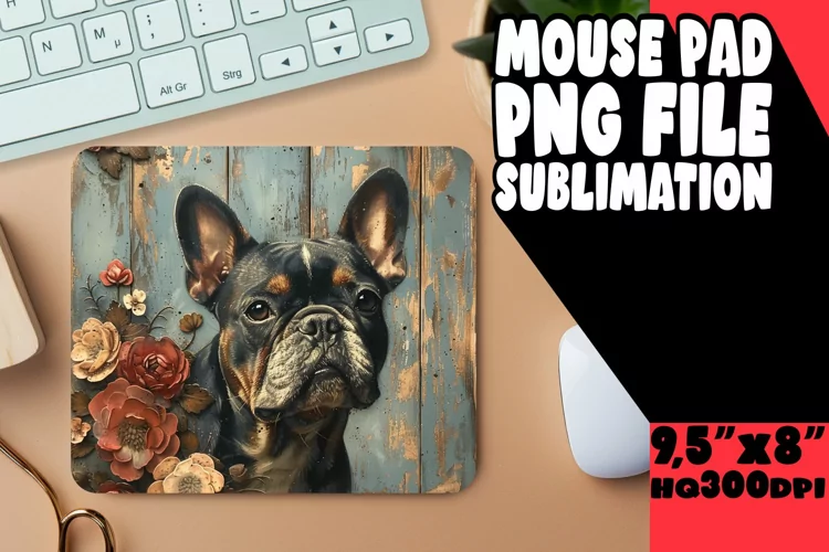 Adorable Dog on Wood Desk Pad
