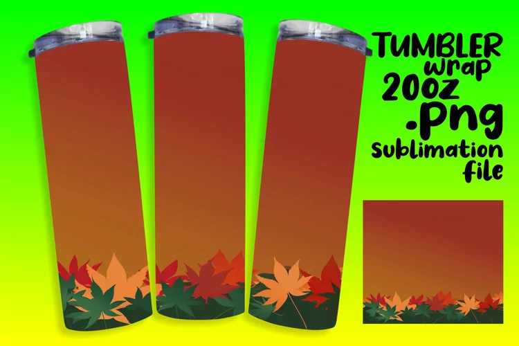 Bright and Colorful Gradient Tumbler Wrap Sublimation 20oz