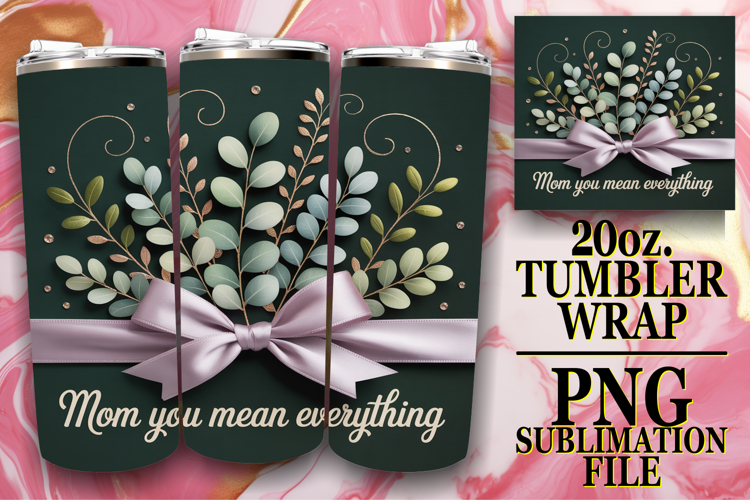 Bright Days 20oz tumbler wrap, Mothers Day