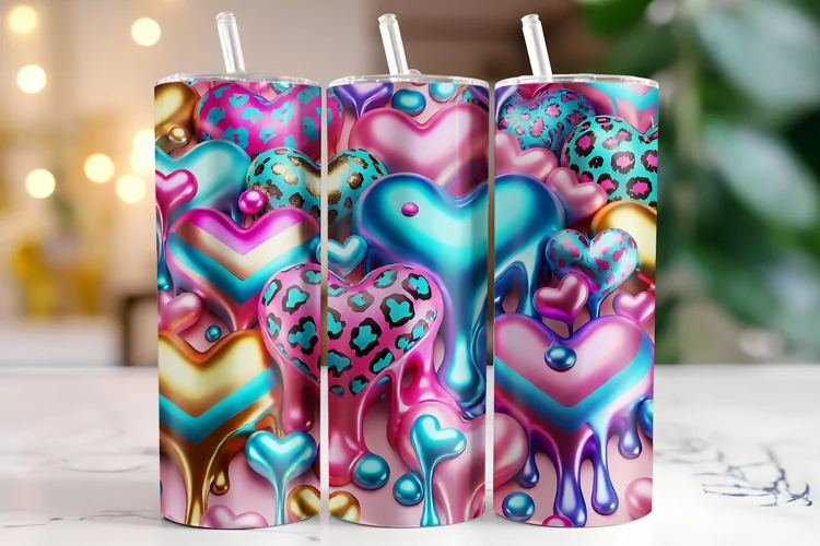 Hearts Tumbler Wrap | Sublimation | Tumblers