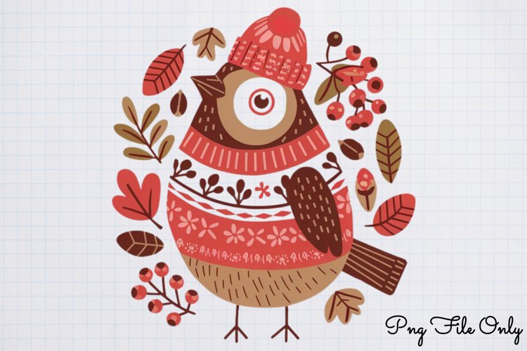 Scandinavian Folk Art Christmas Clipart PNG