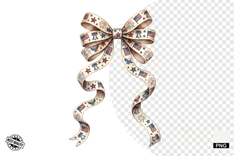 Patriotic American Bows PNG - 4th Of July Clipart example image 1