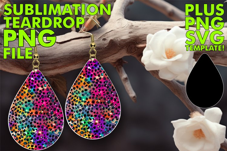 Leopard Print Elegance: Sparkling Teardrop Charm