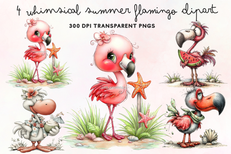 Cute Flamingo Clipart Image 7