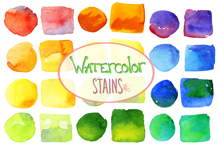 Vector bright watercolor stains