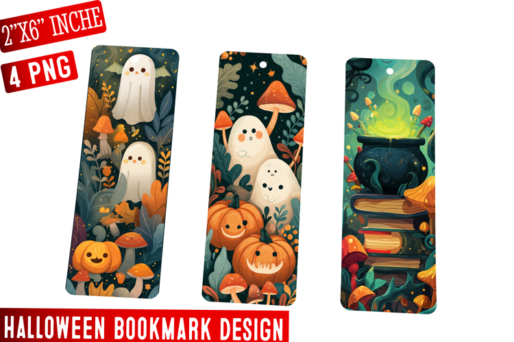 Halloween Bookmark Collection | 2x6 PNG Printable ,Halloween