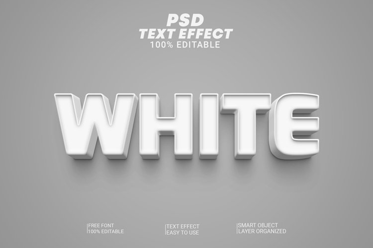White 3d Editable Text Effect Style