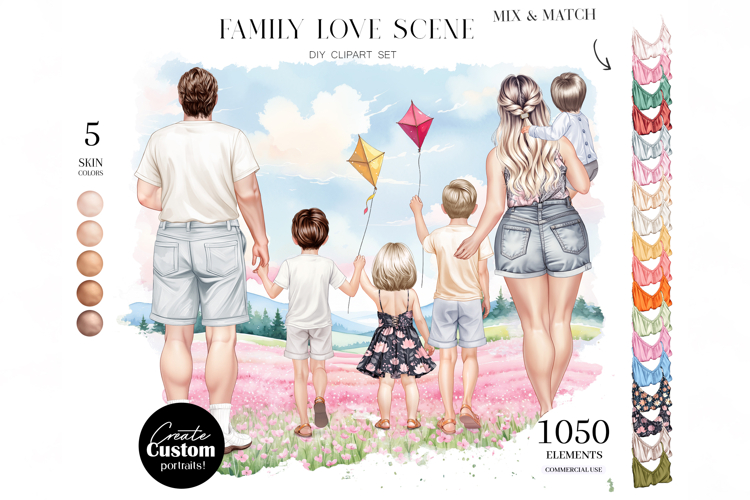 Curvy Family Clipart Portrait Creator