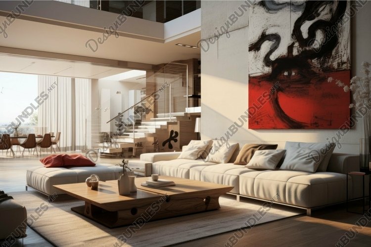 Modern living room with artistic flair