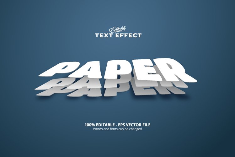 Editable text effect, paper text example image 1