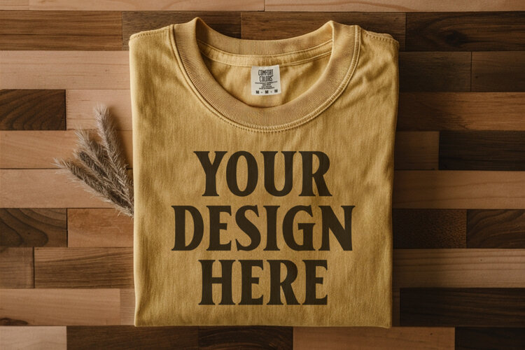 Monarch Comfort Colors 1717 Folded Tshirt Mockups example image 1