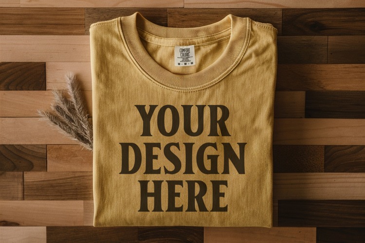 Monarch Comfort Colors 1717 Folded Tshirt Mockups