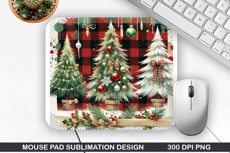 Tree Mouse Pad Sublimation Christmas Mouse Pad PNG Design