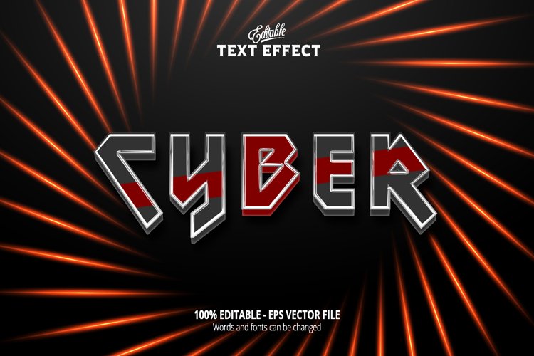 Editable text effect, cyber text example image 1