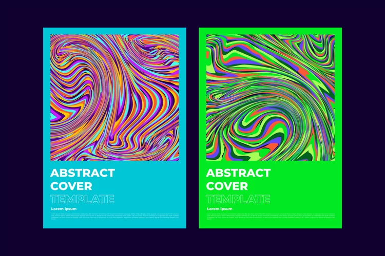 Cover Vector With Colorful Liquid