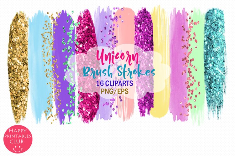 Unicorn Brush Strokes Clipart- Brush Strokes Clipart Unicorn example image 1