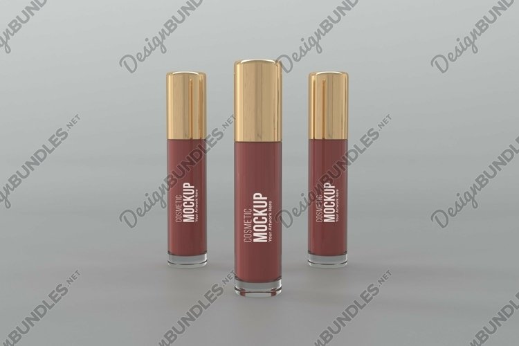 Cosmetic Three Bottle Mockup