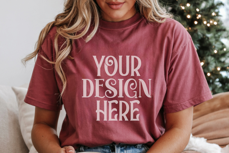 Cumin Comfort Colors 1717 Christmas Mockup, CC 1717