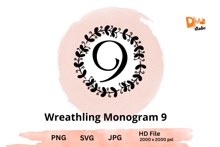 Wreath Monogram SVGs Image 24