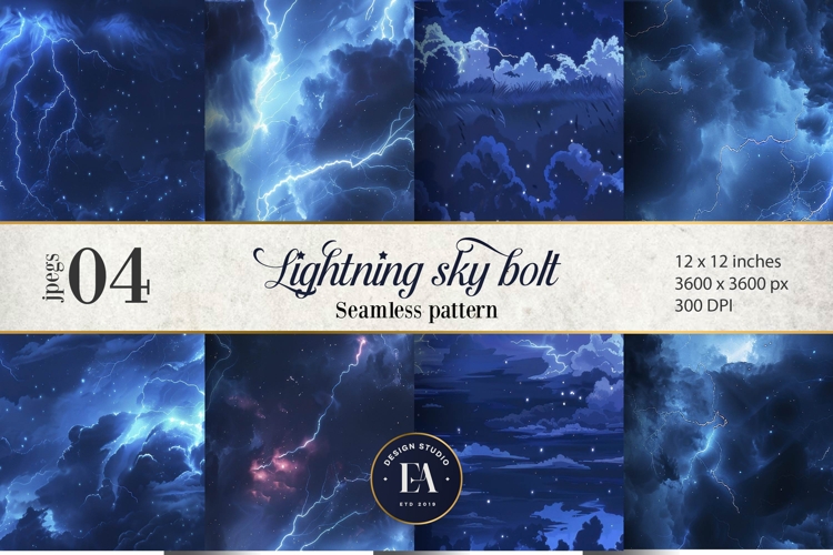 Lightning Bolt Digital paper, Thunderstorm pattern