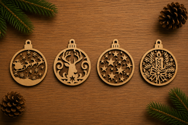 Christmas Ornament Laser Cut Files Bundle