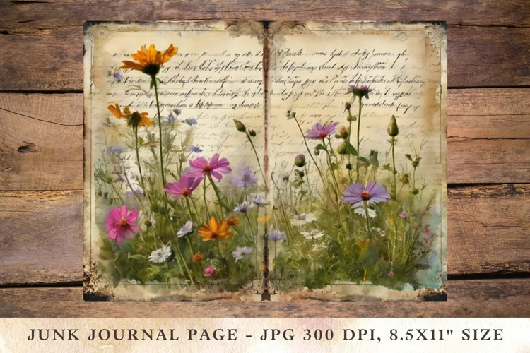 Printable Junk Journal Pages wildflower 27