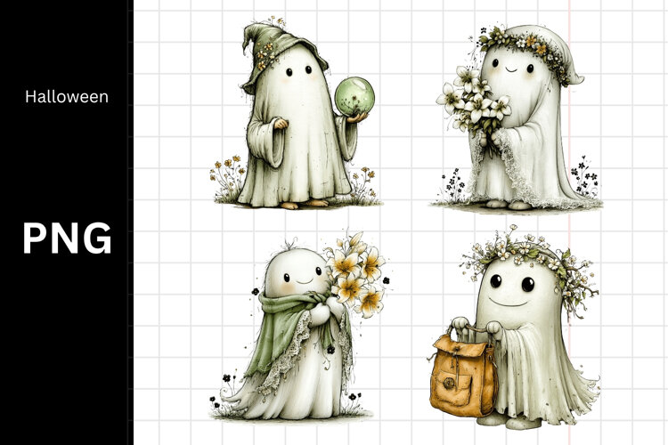 Halloween PNG, Ghost PNG, Fall PNG example image 1