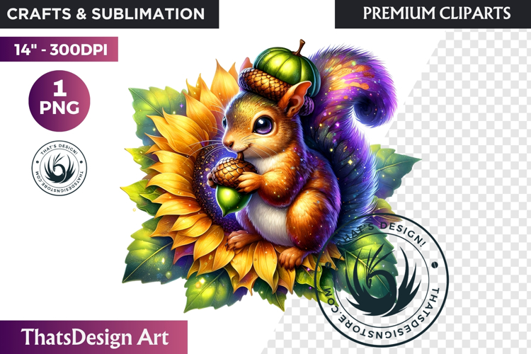Enchanted Woodland Animal & Sunflower Clipart PNG