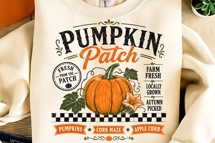 Retro Pumpkin Patch PNG, Trendy Fall PNG, Autumn Sublimation