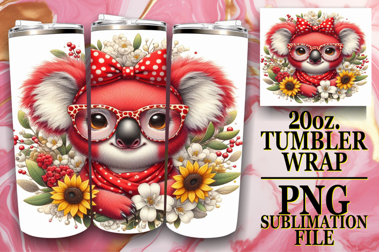 Sweet adventures 20oz tumbler wrap, Cute Animals