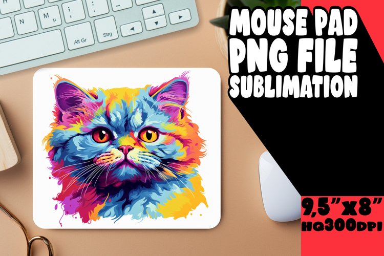 Vibrant Cat Mischief Mouse Pad Decor