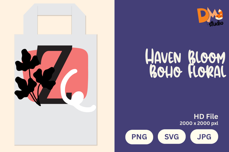 Haven Bloom Boho Floral Monogram
