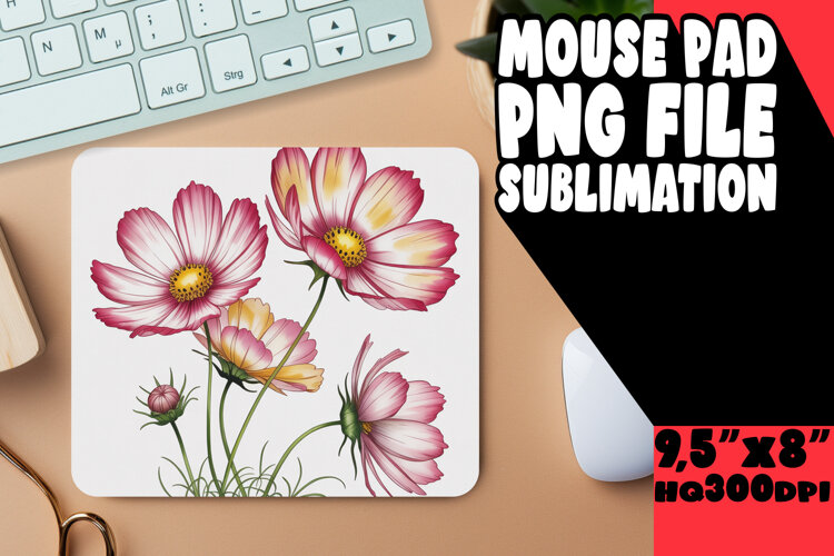 Timeless Mouse Pad Sublimation Style, Flowers example image 1