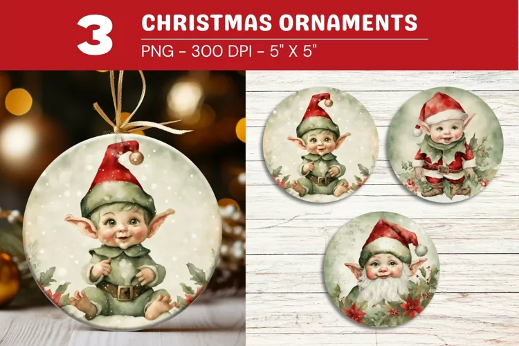rounded christmas ornament baby gnome