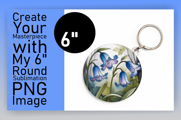 Bright Circle Design Keychain Template , Flowers