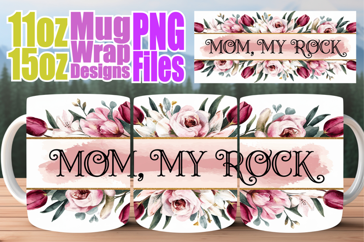 Beautiful day sublimation 11oz 15oz mug wrap, Mother's Day