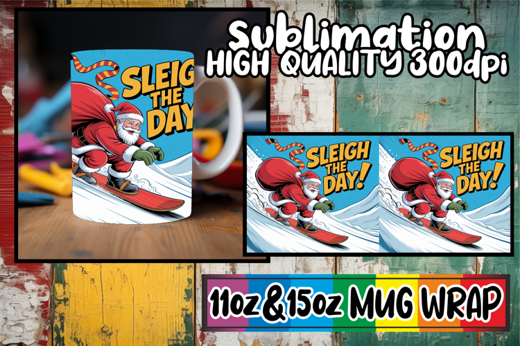 Bright spirits 11oz 15oz sublimation wrap, Funny Santa