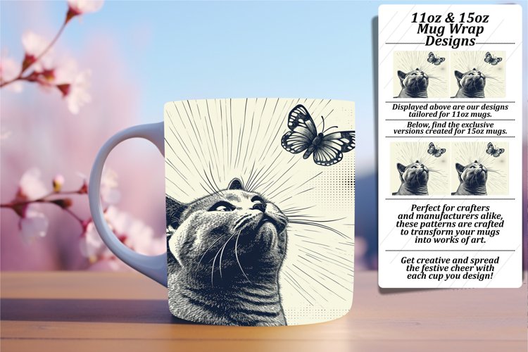 Charming Feline Mug: Sublimated Delight