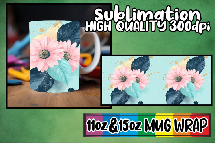 Radiant moments sublimation 11oz 15oz mug wrap, Flower
