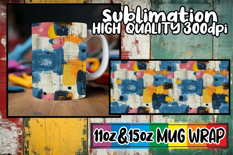 Graffiti Pattern Mug Wrap for Sublimation Designs