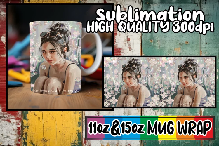 Dreamy nights sublimation mug wrap, Woman